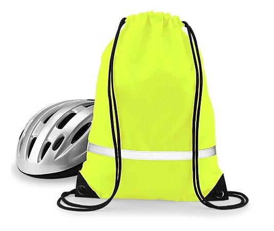 fashional sports drawstring backpack with reflective stripe